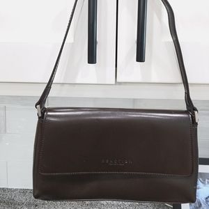 Kenneth Cole Brown Patent Shoulder Bag